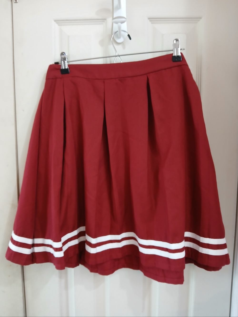 Hot Topic Women 4X Academia Preppy ALABAMA Red White Stripe Pleated  Skirt sch